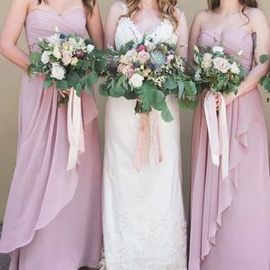 David’s Bridal Strapless Chiffon Cascade Dress (4)